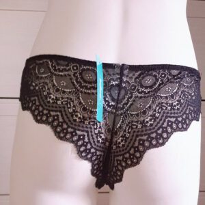 Infiore Joy Italiaanse slip Braziliaanse kant, ZWART, Maat L