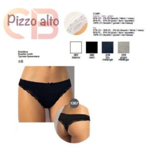 Set van 2 stuks Italiaanse ZWART onzichtbare Braziliaanse dames slip, Maat M