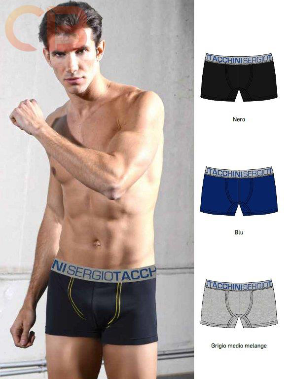 Sergio Tacchini Set van 2 stuks katoenen boxer BLAUW en ZWART voor mannen heren, Maat S 4
