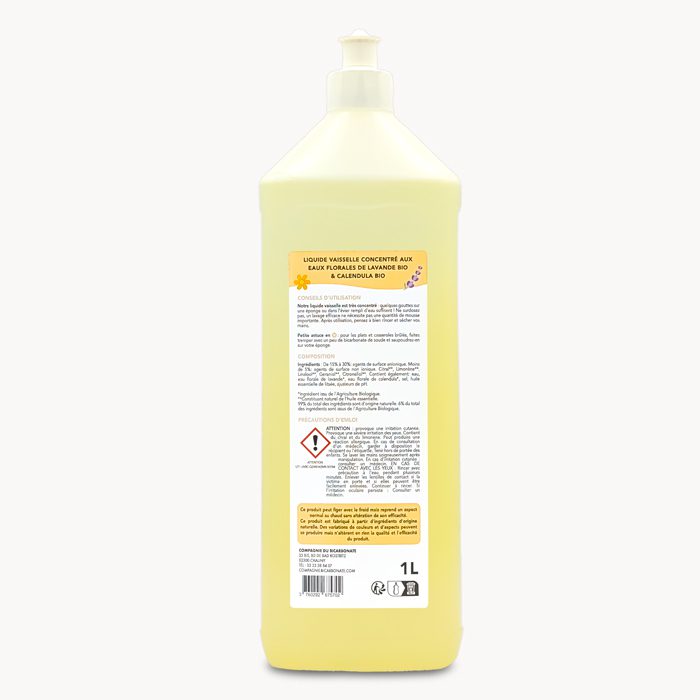 Biologisch Geconcentreerd Marseille afwasmiddel met biologische calendula water en verbana - 1L - Afbeelding 3