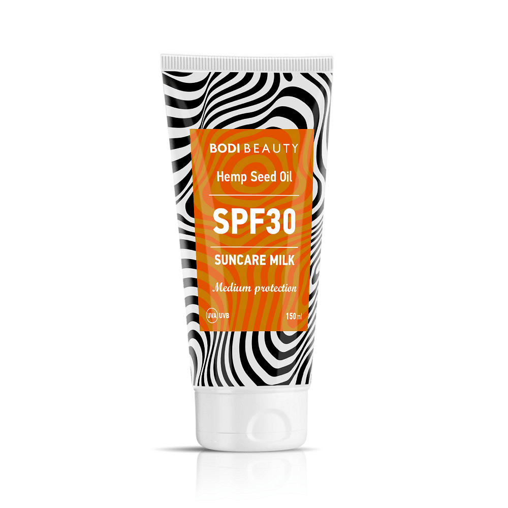 Zonnebrand lichaam cream SPF 30 met hennep en Monoï de Tahiti-olie - Q10 - verjongt en maakt strak 200ml