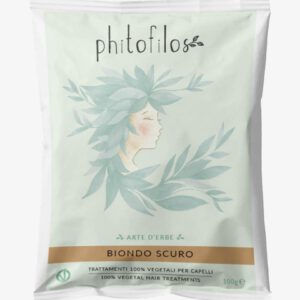 Phitofilos biologische haar henna verf poeder, DONKER BLOND (Biondo  Scuro) kleur, 100g