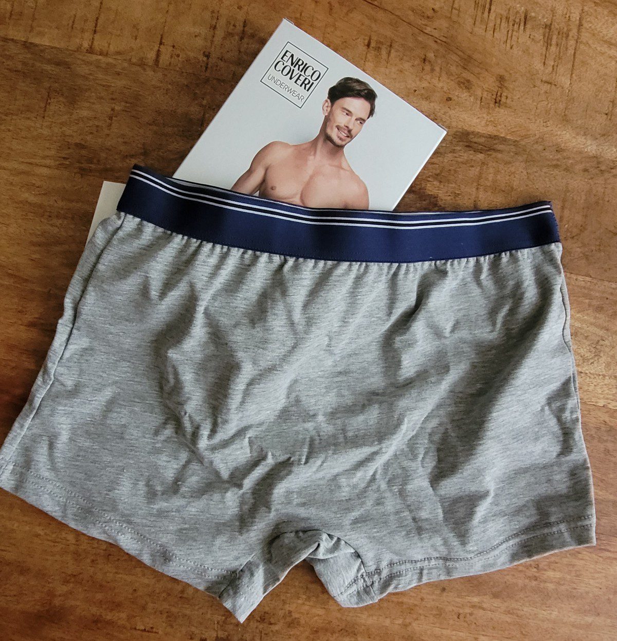 Enrico Coveri set van 3 stuks katoenen heren boxer in kleuren Blauw - Zwart - Wit of Grijs MAAT M - Afbeelding 5