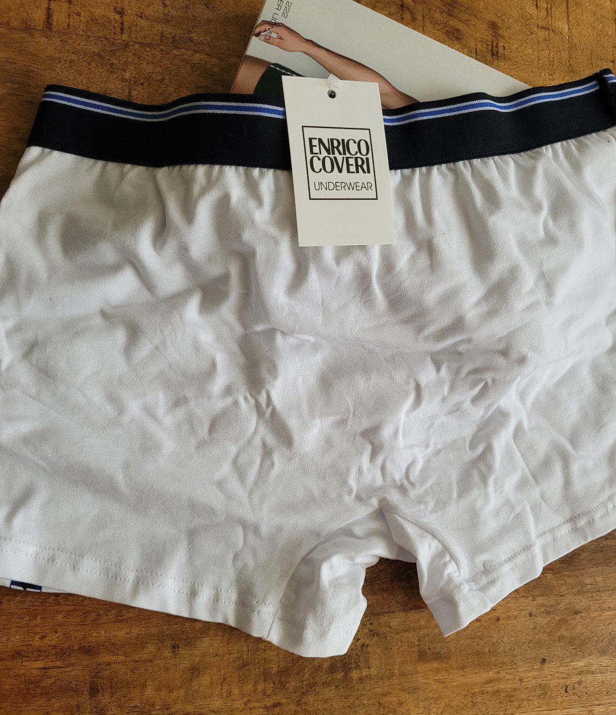 Enrico Coveri set van 3 stuks katoenen heren boxer in kleuren Blauw - Zwart - Wit of Grijs MAAT M - Afbeelding 7