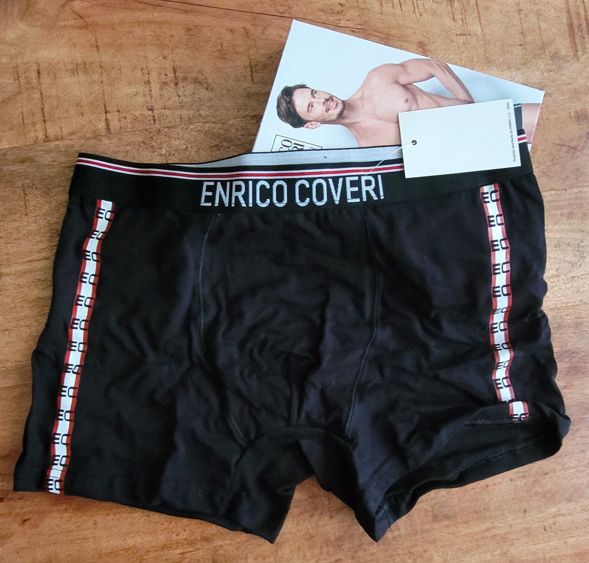 Enrico Coveri set van 3 stuks katoenen heren boxer in kleuren Blauw - Zwart - Wit of Grijs MAAT M - Afbeelding 8