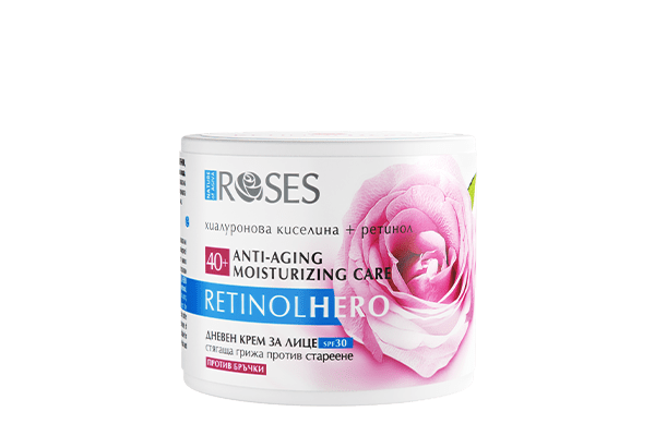 Anti-rimpel creme met Vitamine A, Roze en hyaluronzuur SPF30 40+ - zonnebescherming - verjongt Bulgaarse roos 50ml - Afbeelding 2