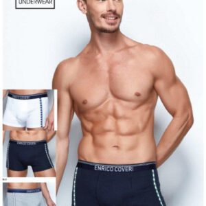 Enrico Coveri set van 3 stuks katoenen heren boxer in kleuren Blauw - Zwart - Wit of Grijs MAAT M