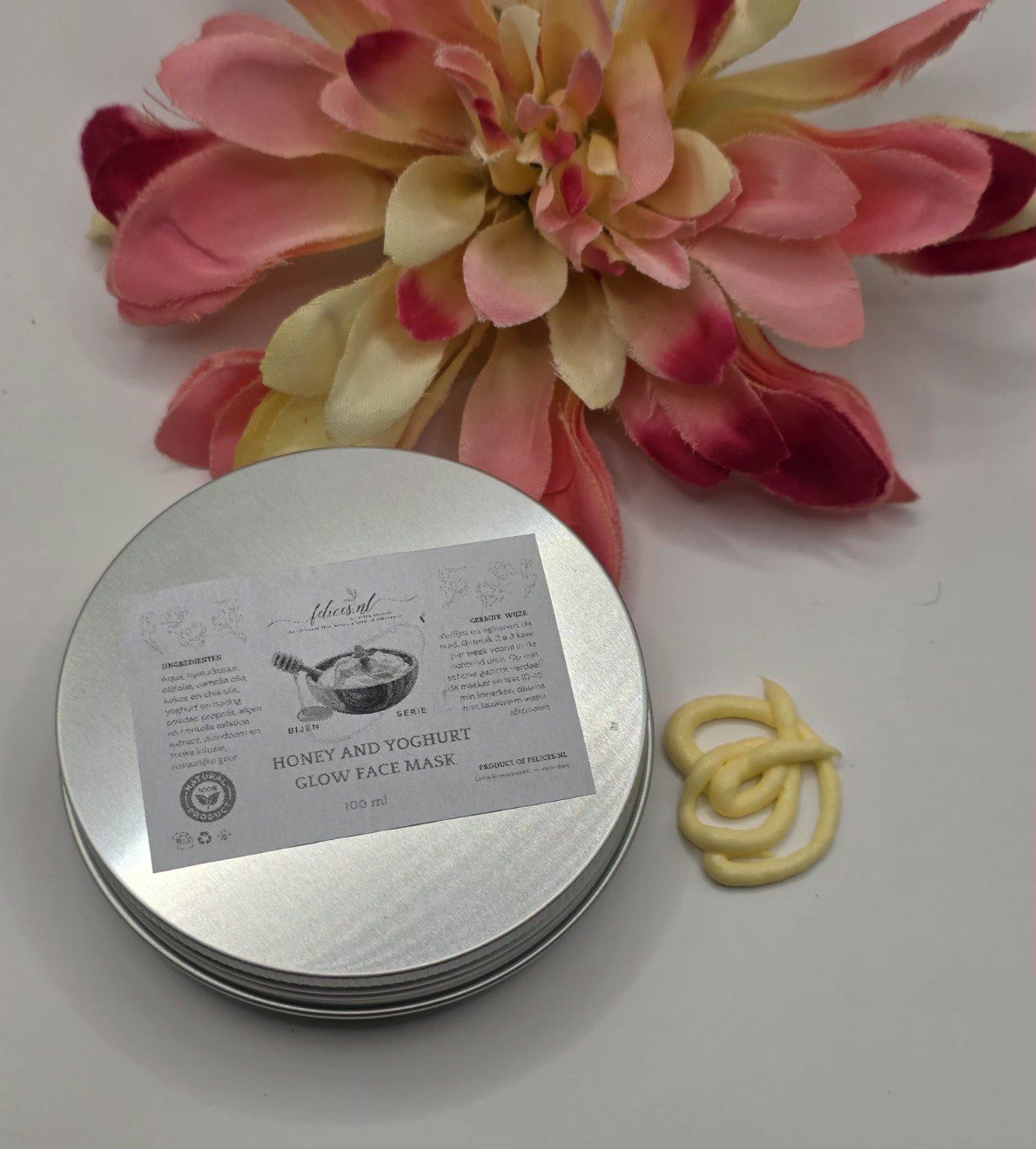 Handgemaakte bio glans gezicht masker met honing en yoghurt - algen en centella asiatica 100ml - Afbeelding 3