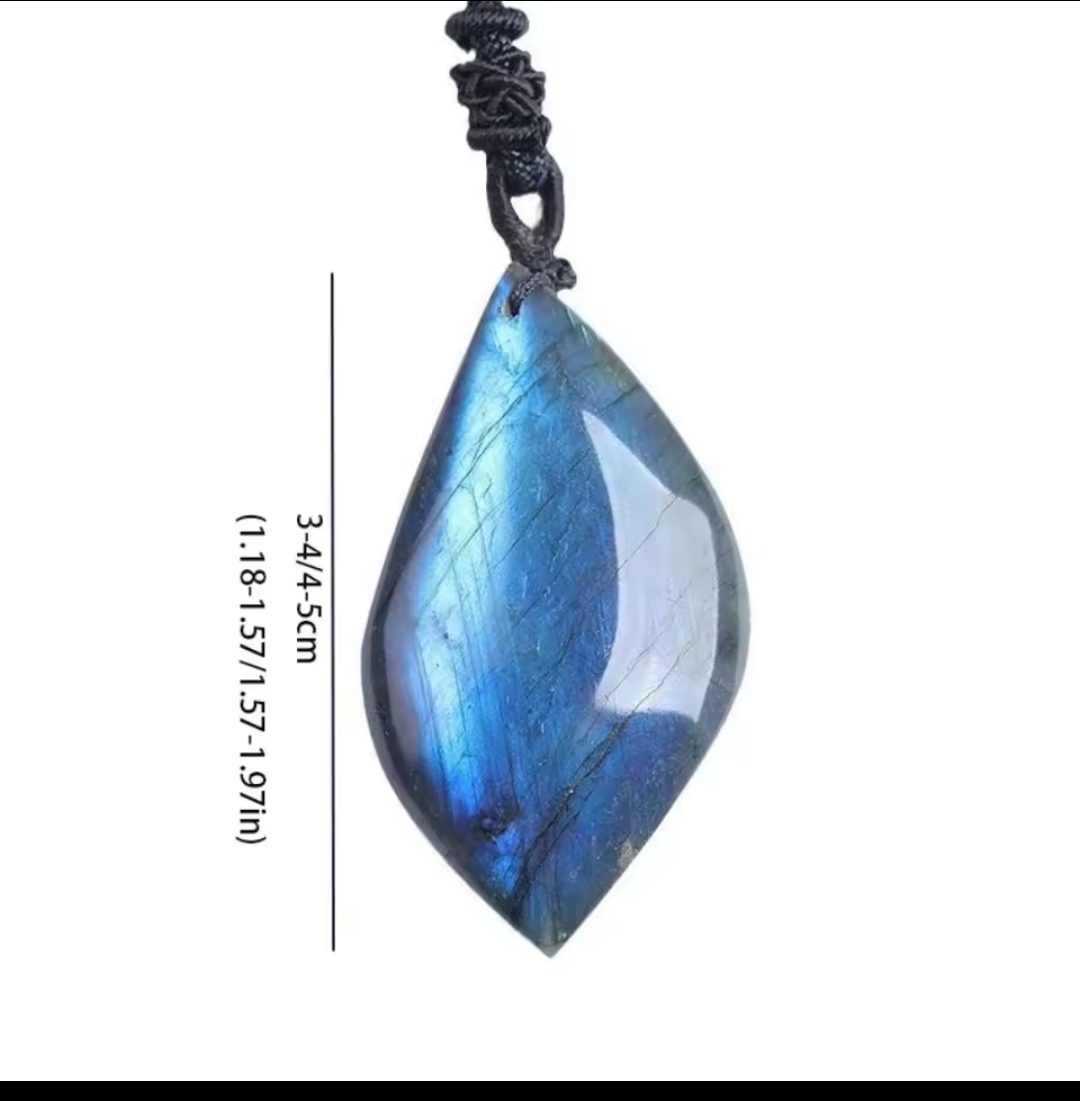 Handgemaakte edelsteen ketting met ruwe geometrisch Labradoriet - voor heren en vrouwen 1st