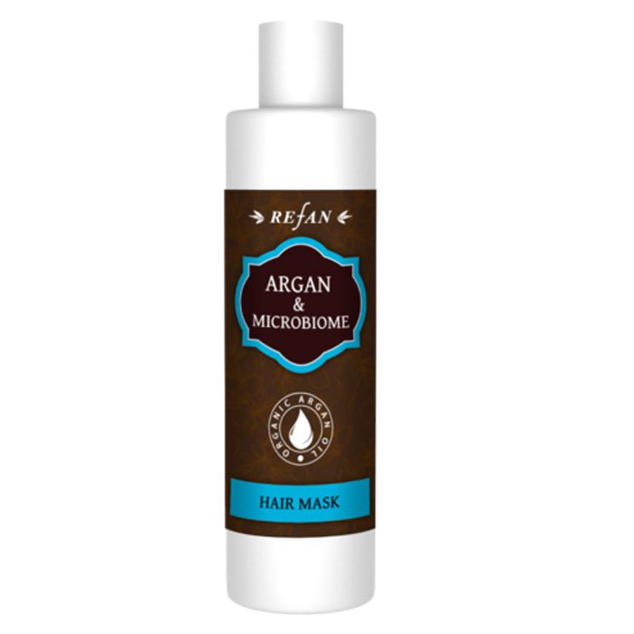 Refan natuurlijke haar masker met argan olie en microbiome - prebiotisch- gezond en sterk haar 250ml