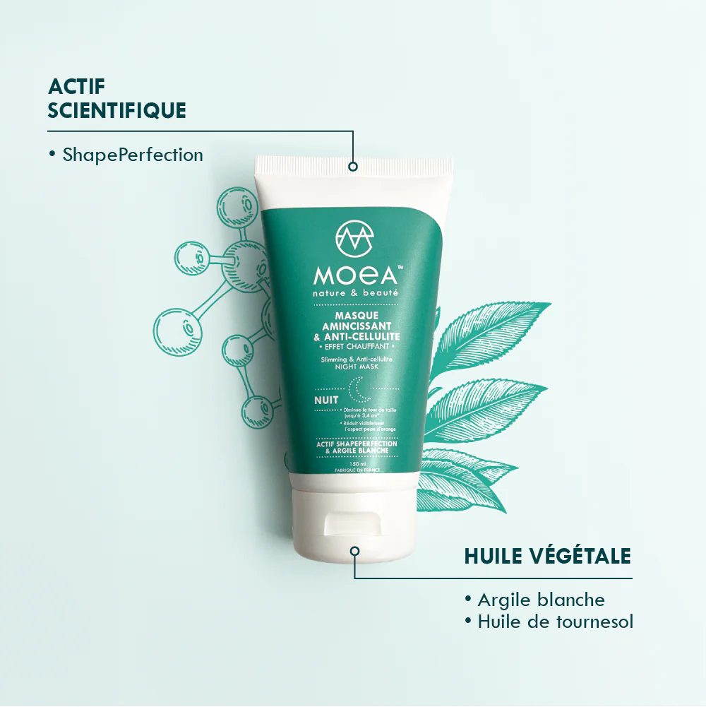 Franse biologische afslankend en anti-cellulitis nacht masker - zonder afspoelen - mosterd - chilipeper 150ml