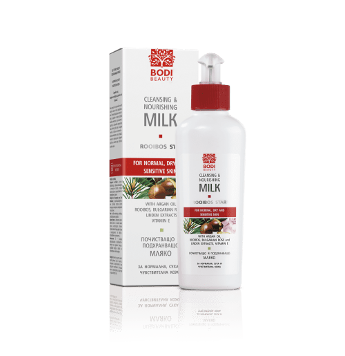 Zijdezachte Reiniging gezicht melk - voedende cleanser - rooibos - rozenolie uit Bulgarije - rijpe huid 230ml