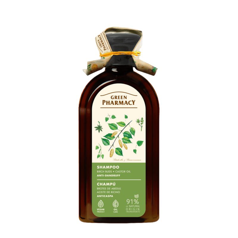Puur Berkenknoppen en Castorolie Shampoo - vet haar - haar met roos - schilfers - zuiverend shampoo 350ml