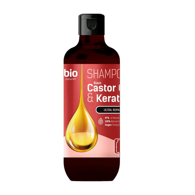 Natuurlijke Zwarte Castorolie en Keratine Haarshampoo - wonder olie - verzachte en herstelt haar 355ml