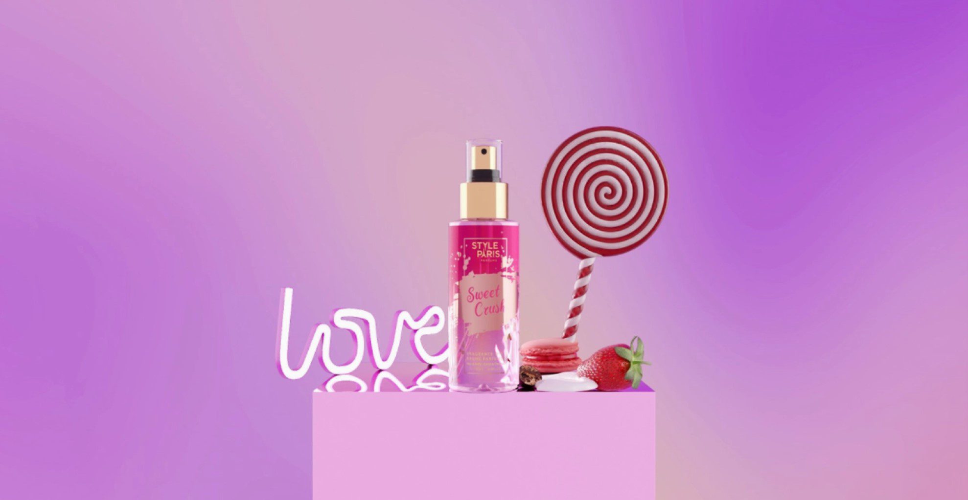 Franse dames Lichaam en Haar spray SWEET CRUSH - Praline- musk - Slagroom 100ml