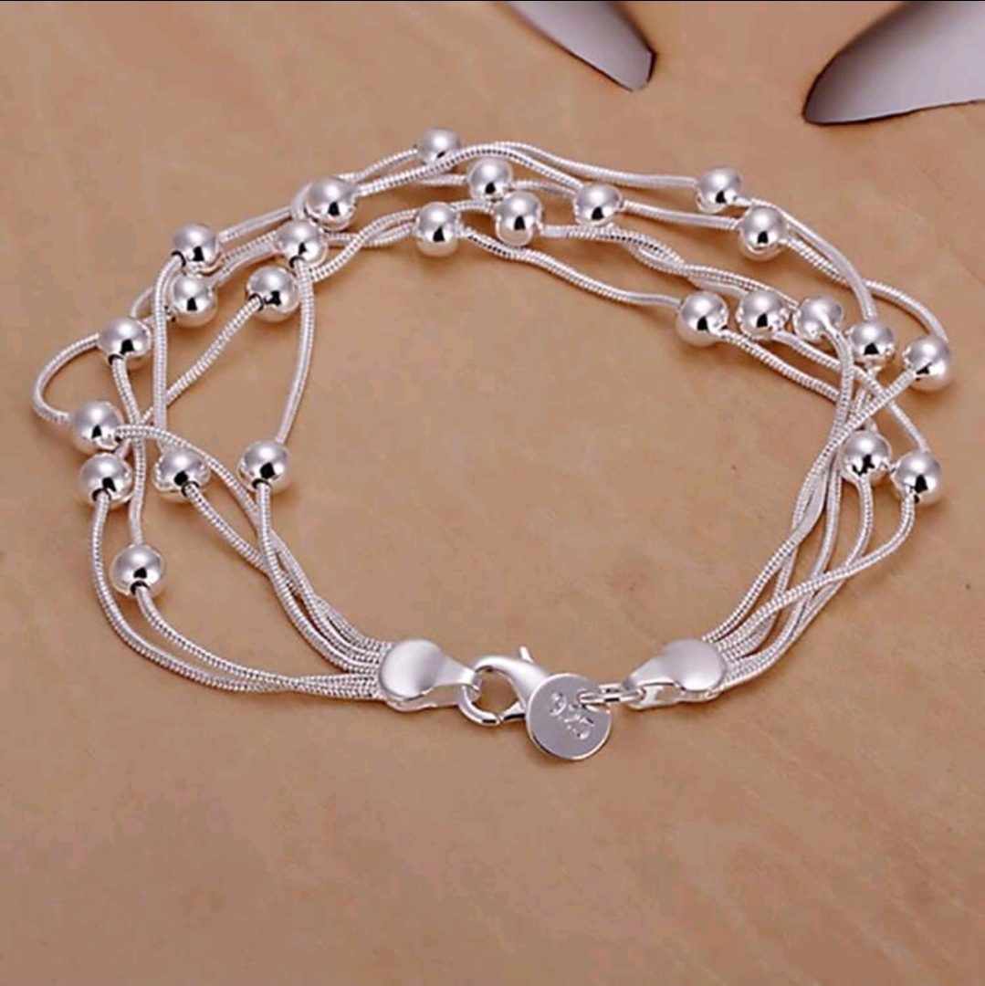 Zilver 925 sieraden set - ketting en armband - bestaat uit 5 lagen 2st - Afbeelding 8