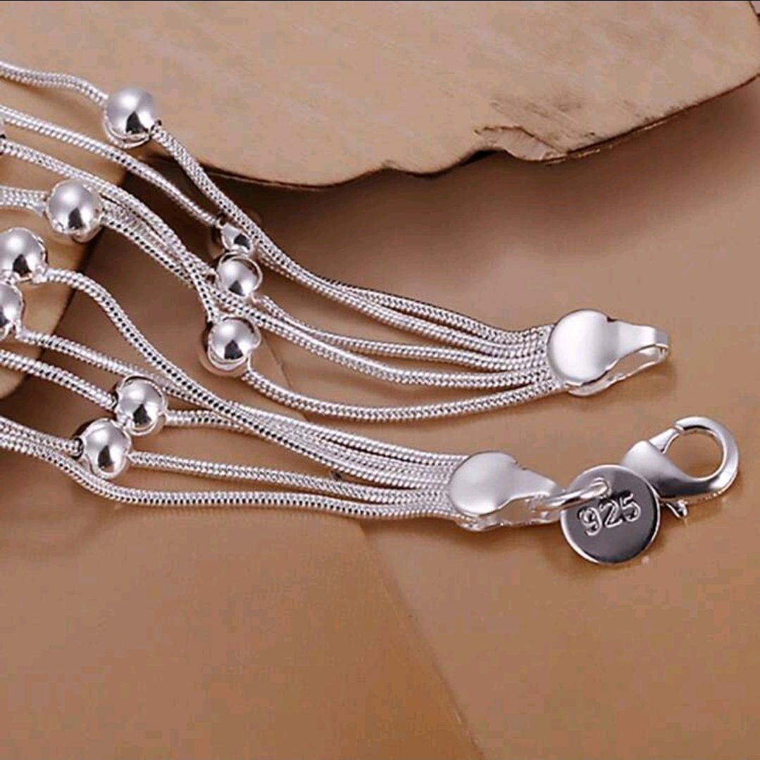 Zilver 925 sieraden set - ketting en armband - bestaat uit 5 lagen 2st - Afbeelding 7