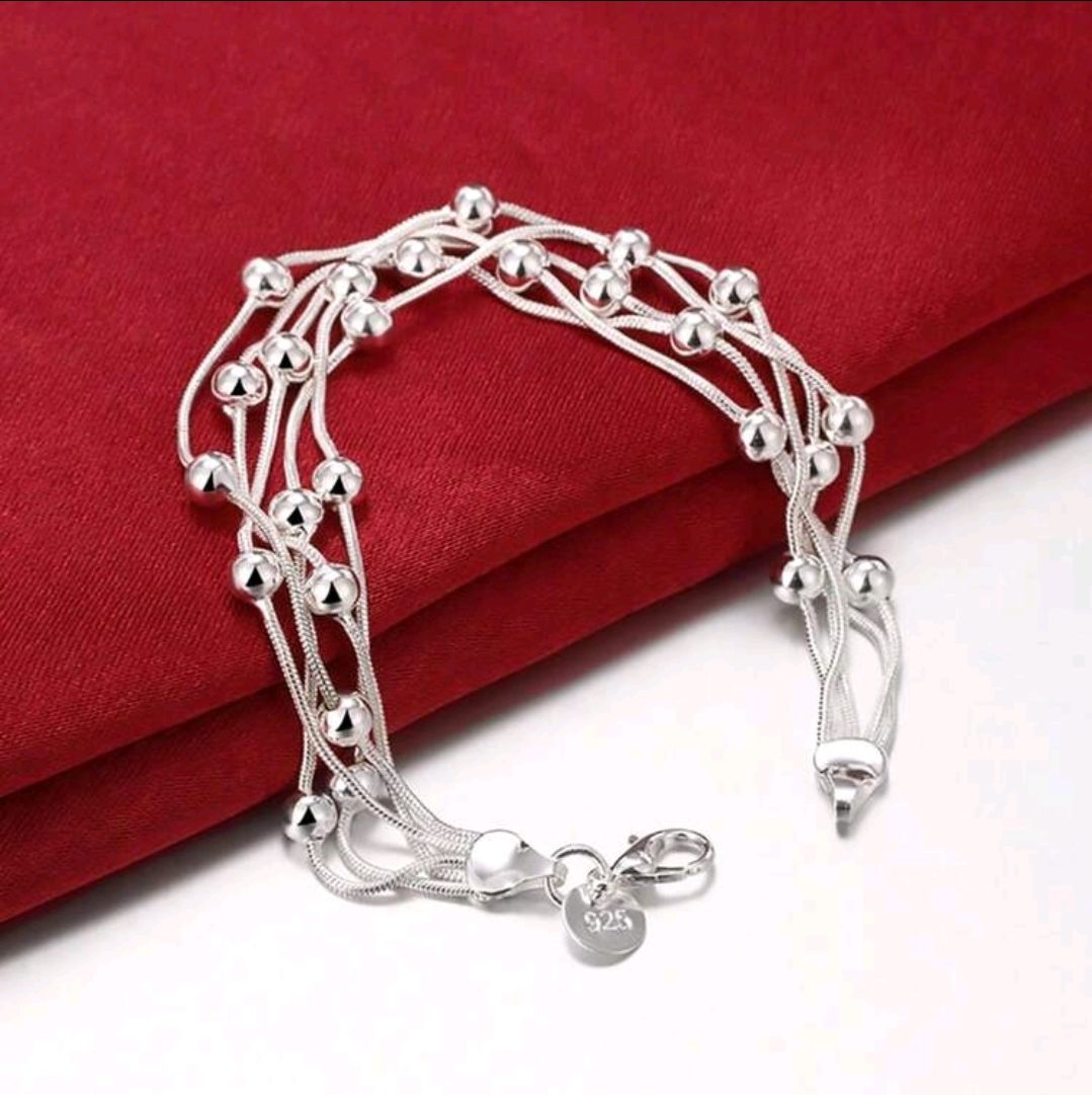 Zilver 925 sieraden set - ketting en armband - bestaat uit 5 lagen 2st - Afbeelding 6